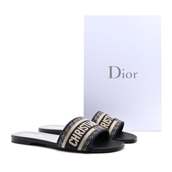 Dior Black and Beige Sandals - Picture 1 of 10